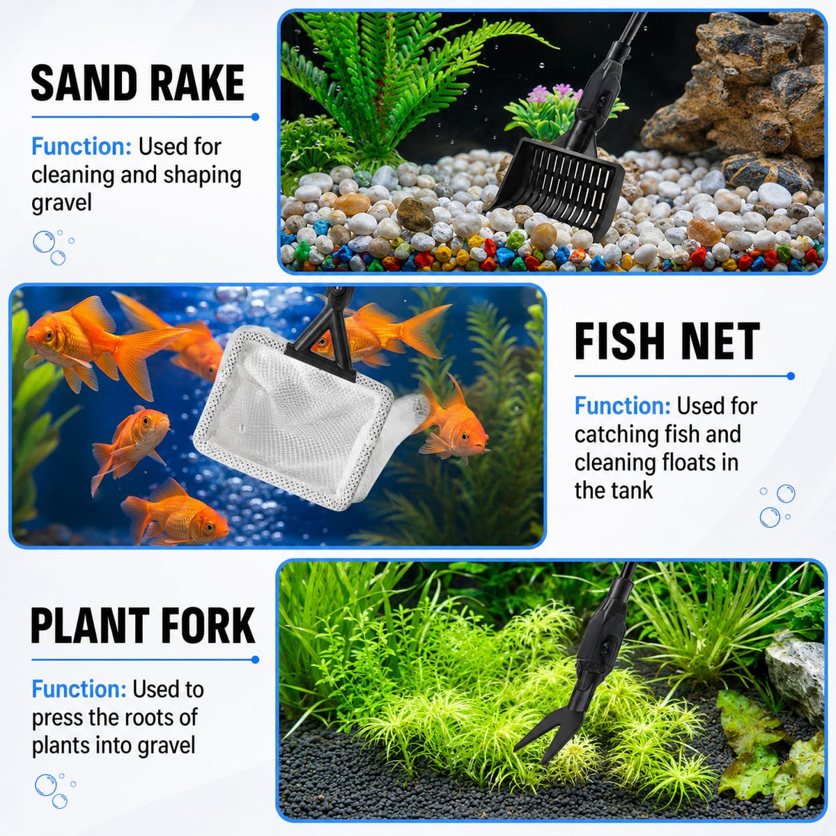 7 in 1 Aquarium Cleaning Kit with Adjustable Long Handle J15216
