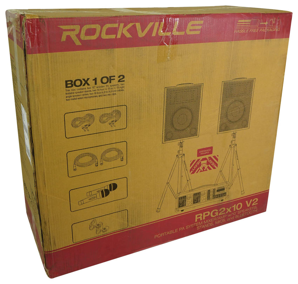 10" PA Speaker Pair with Mixer and Wireless Mics F480