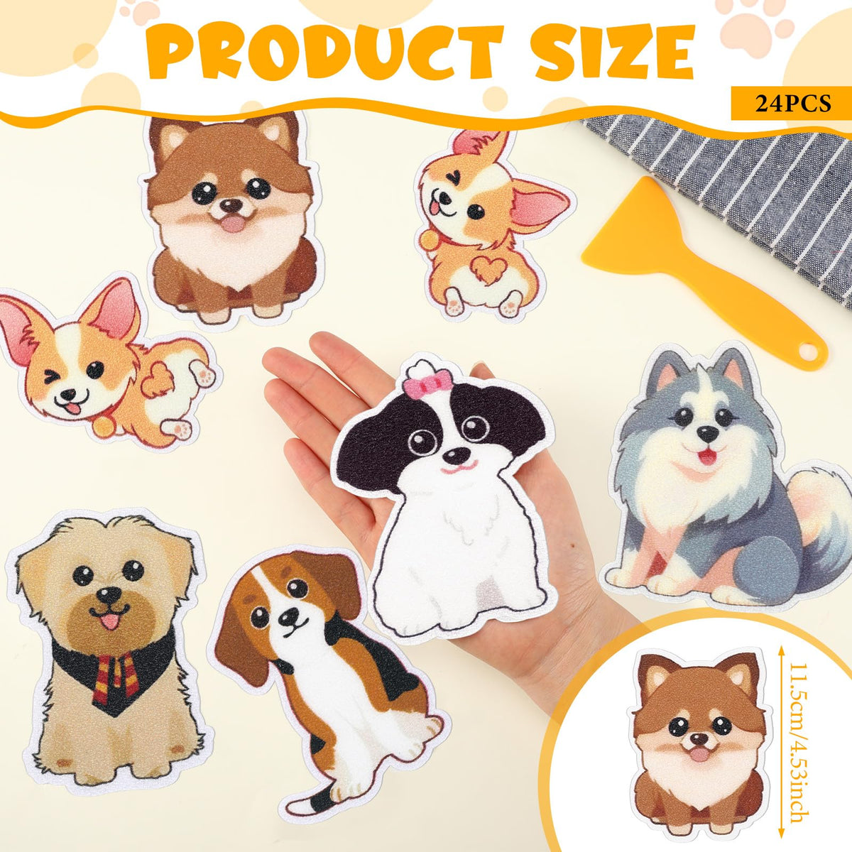 24 Pcs Dog Bathtub Non Slip Stickers S421