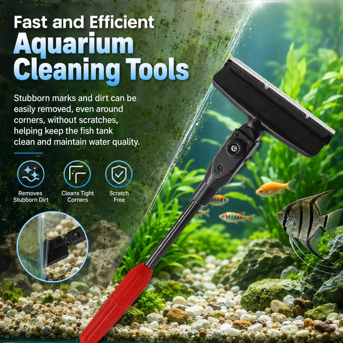 7 in 1 Aquarium Cleaning Kit with Adjustable Long Handle J15216