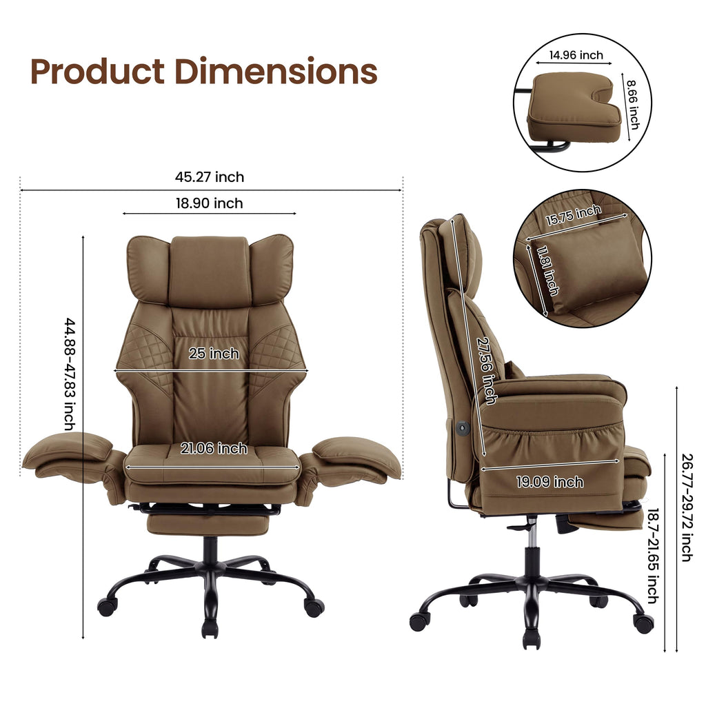 3D Kneading Massage Office Chair with Footrest P980