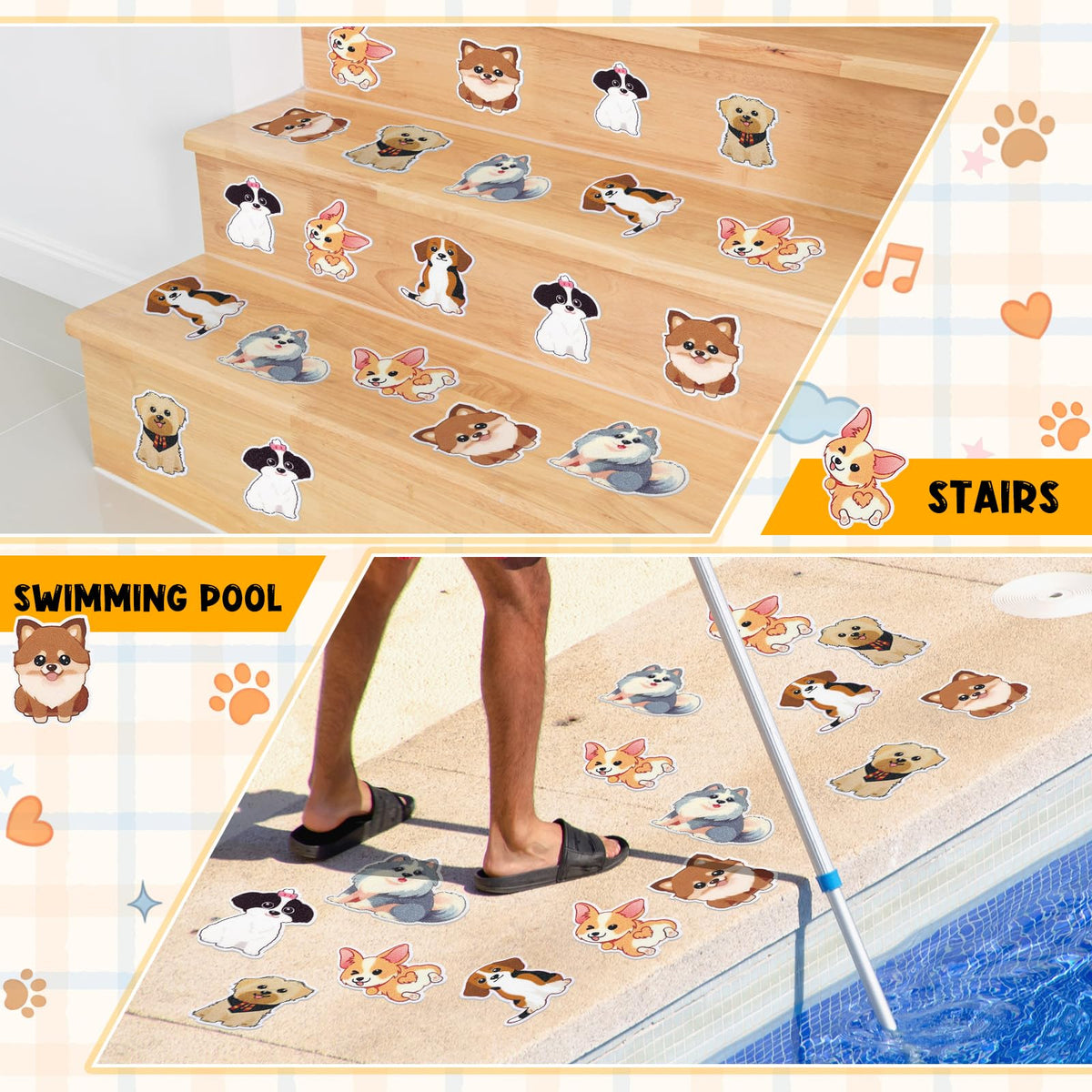 24 Pcs Dog Bathtub Non Slip Stickers S421