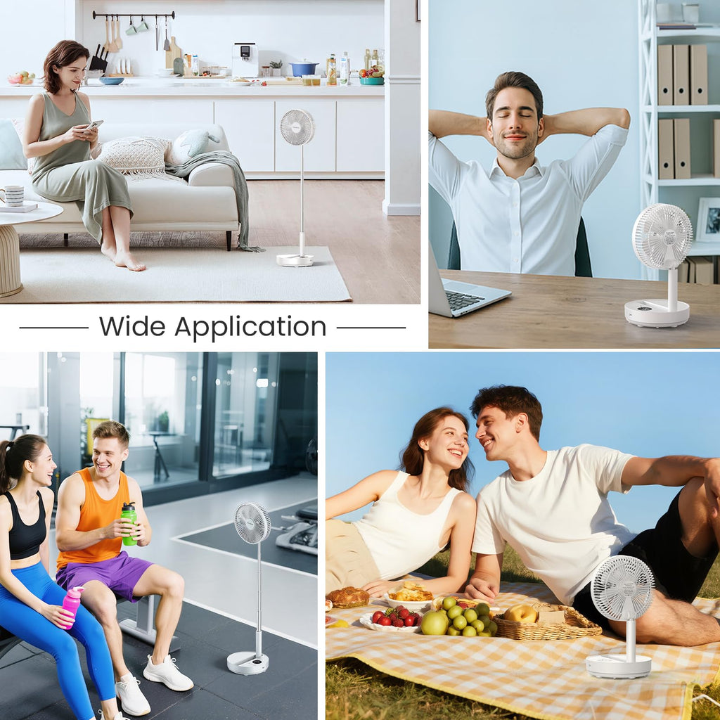 Portable Rechargeable Oscillating Standing Fan Q562