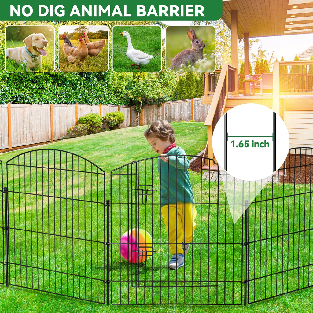 10 Panel No Dig Garden Fence with Gate Q51551