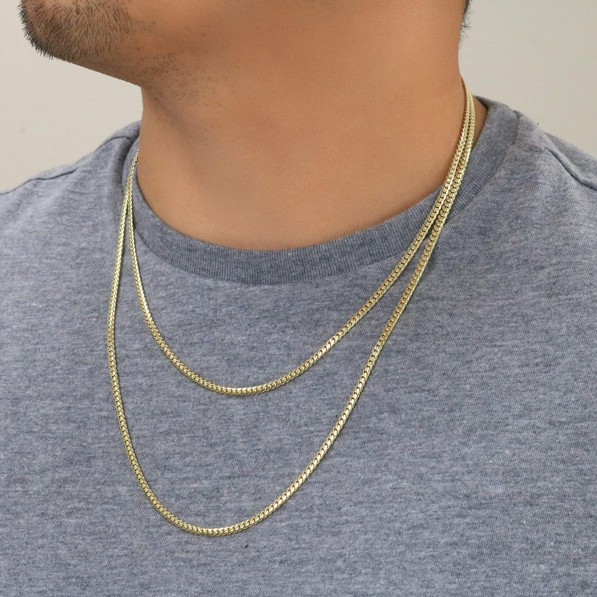 18k Yellow Gold Cuban Link Chain Necklace L704418