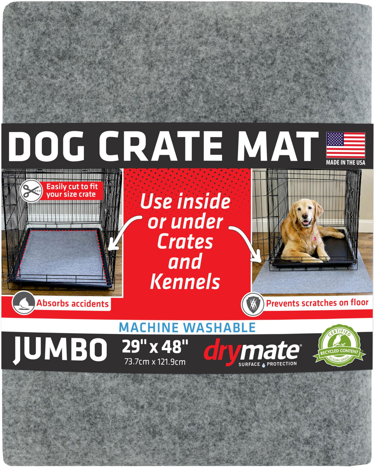 Waterproof Non-Slip Washable Dog Crate Mat Liner 29"x48" F9573