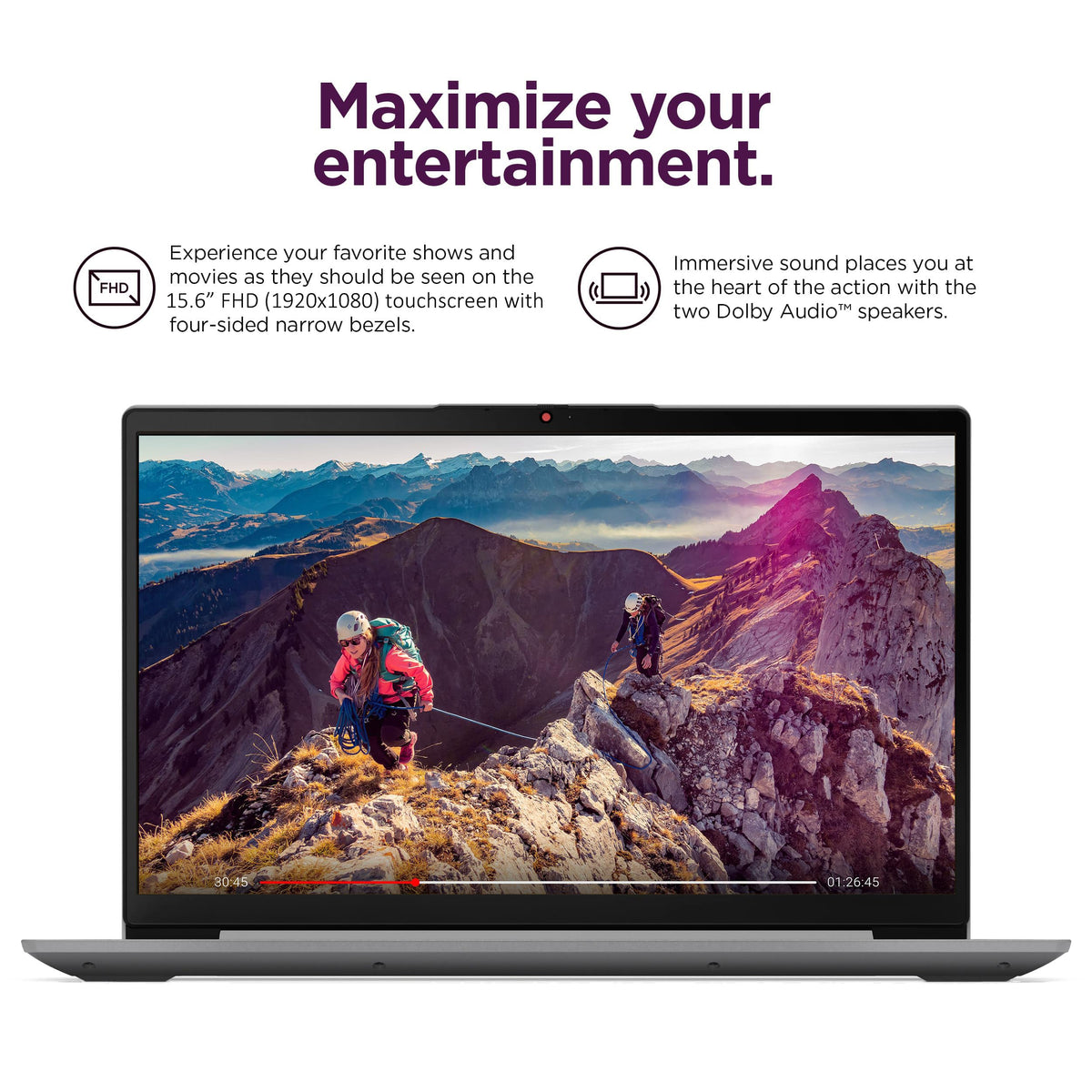 15.6" FHD Touchscreen Laptop 16GB RAM 256GB SSD Intel Core i3 Grey D3160