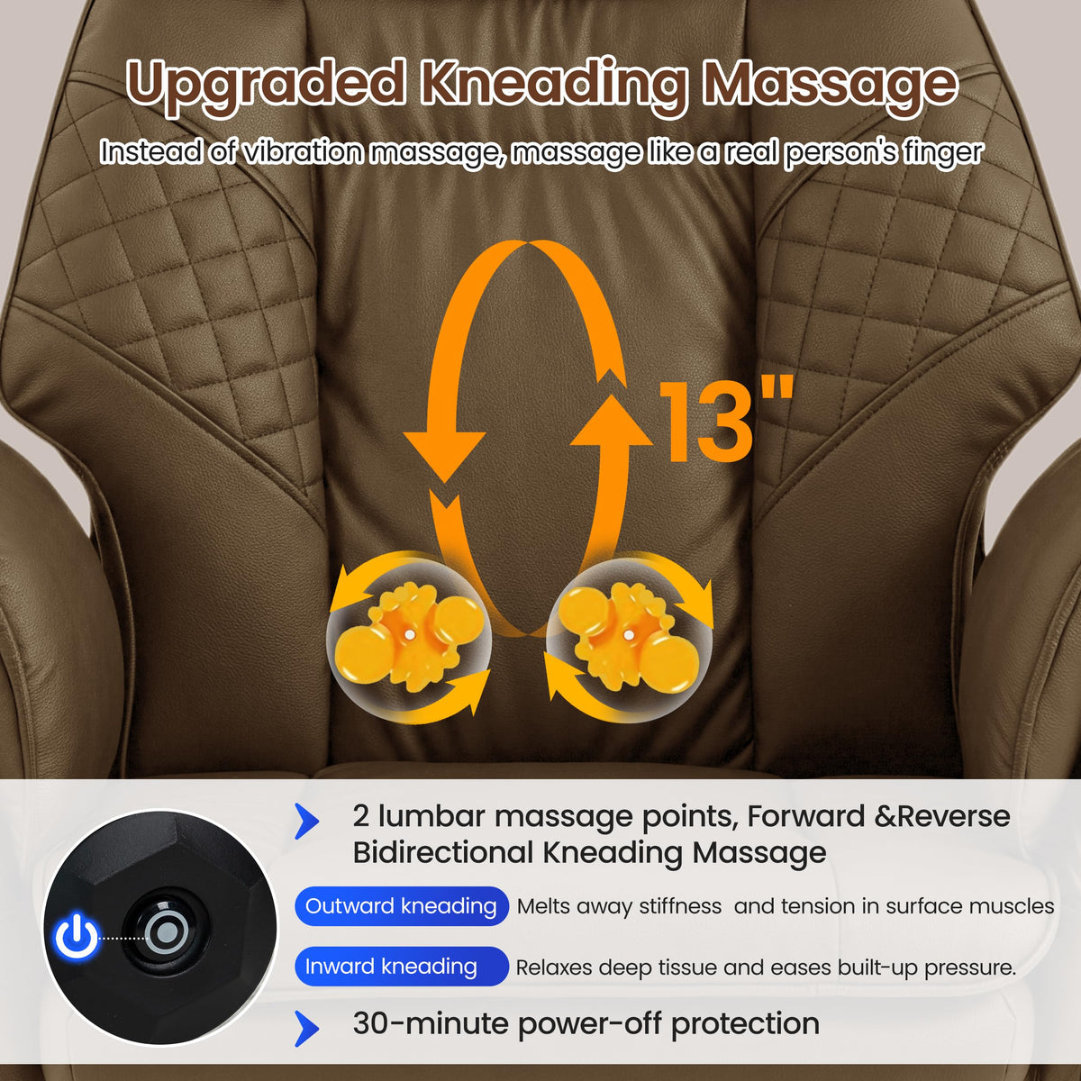 3D Kneading Massage Office Chair with Footrest P980