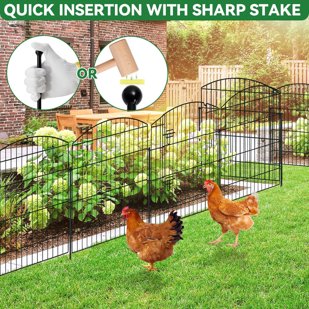 10 Panel No Dig Garden Fence with Gate Q51551