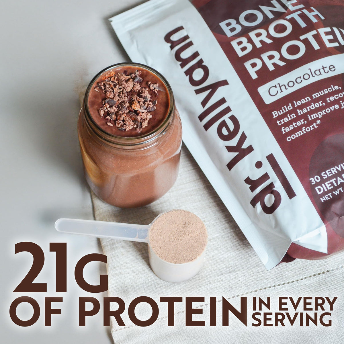 Chocolate Bone Broth Protein Powder 30 Servings B33677