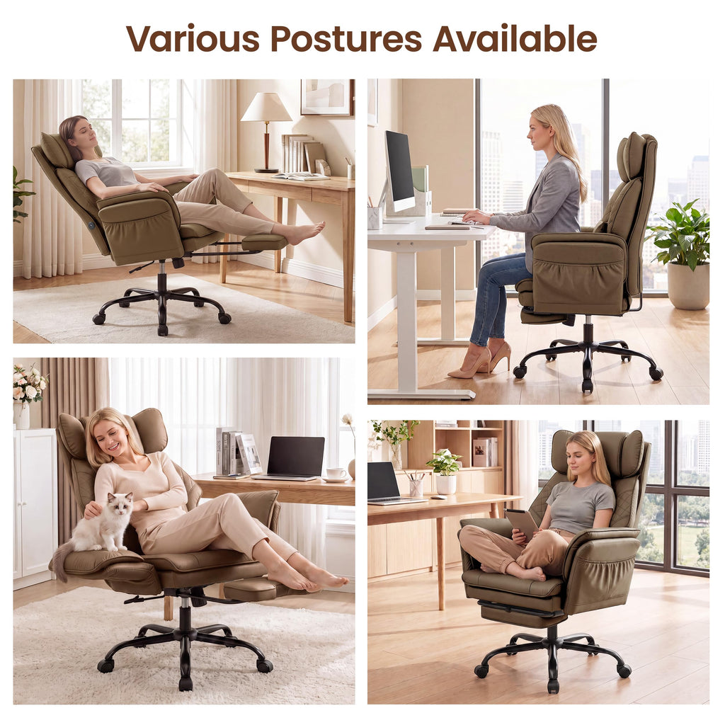 3D Kneading Massage Office Chair with Footrest P980