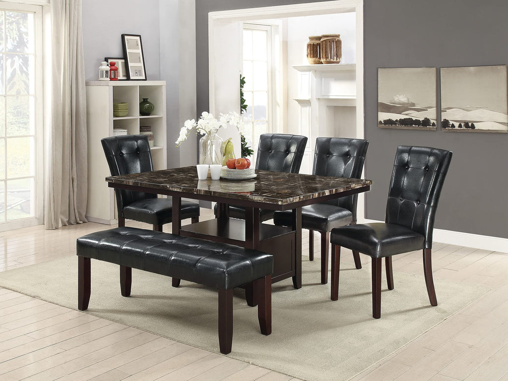 Black Faux Leather Tufted Parson Chairs Set of 2 A9094