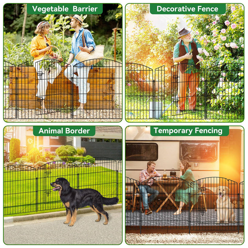 10 Panel No Dig Garden Fence with Gate Q51551