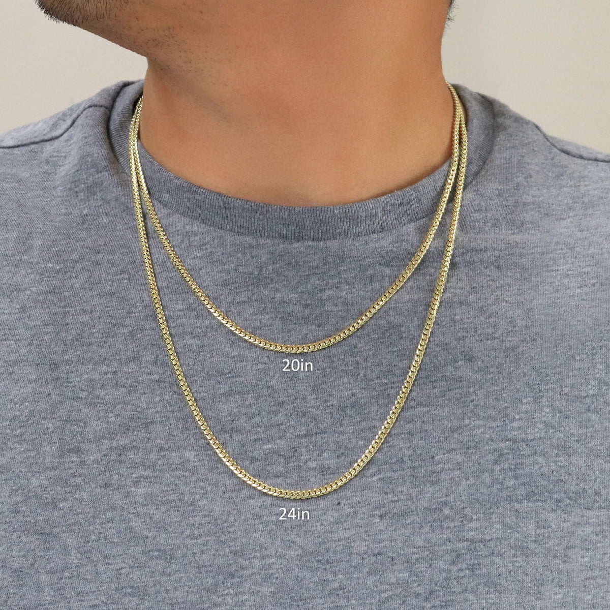 18k Yellow Gold Cuban Link Chain Necklace L704418
