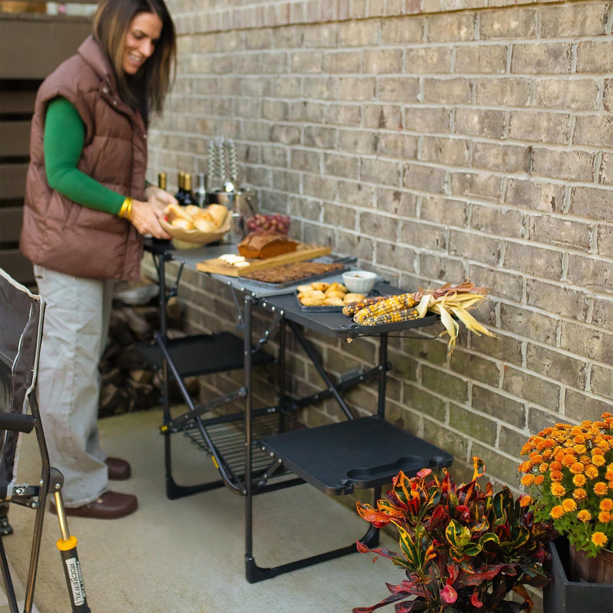 Portable Folding Cook Station with Heat Resistant Tabletop R93877