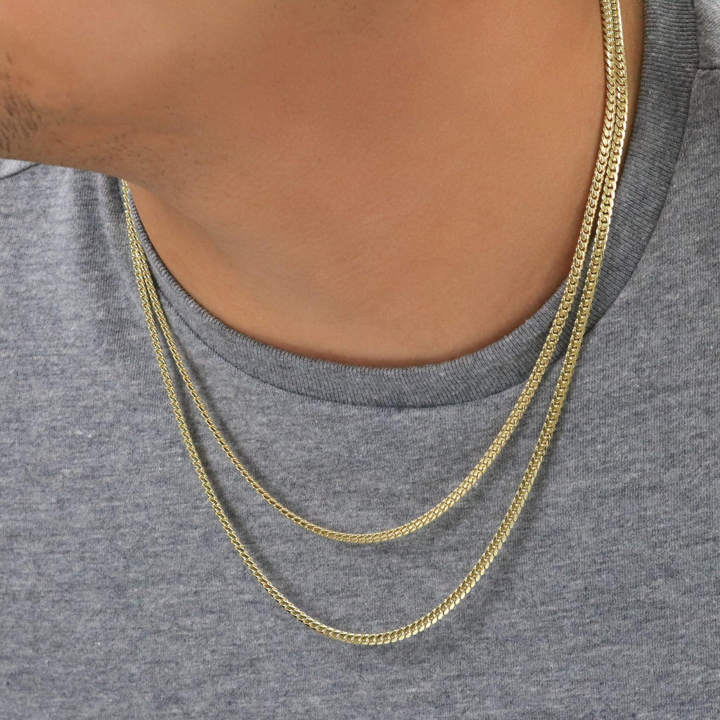 18k Yellow Gold Cuban Link Chain Necklace L704418