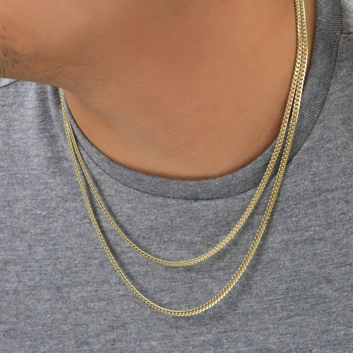 18k Yellow Gold Cuban Link Chain Necklace L704418